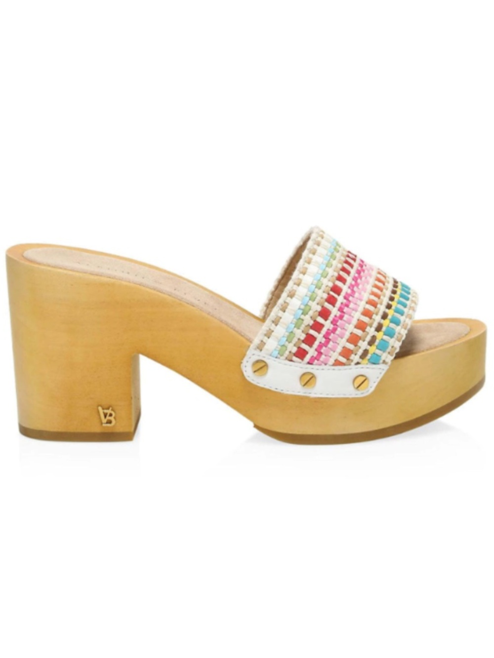 Veronica Beard Hannalee Multicolor Woven Slide Sandal Clogs Size 7.5